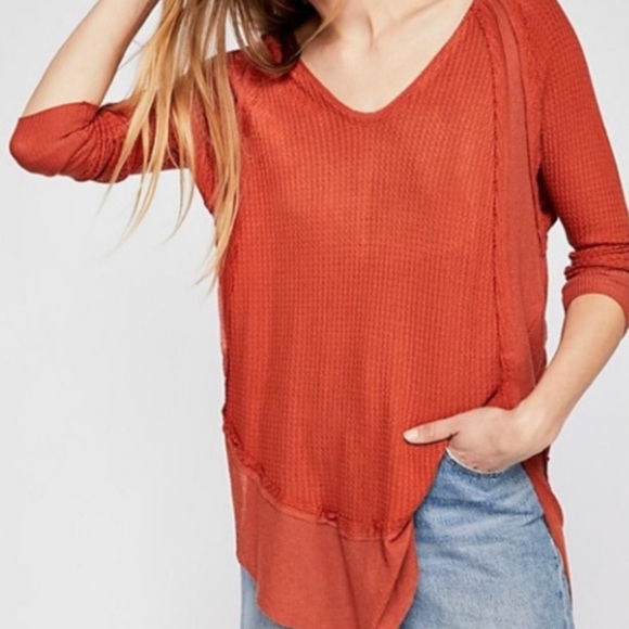 Free People red long sleeve thermal - Picture 1 of 2